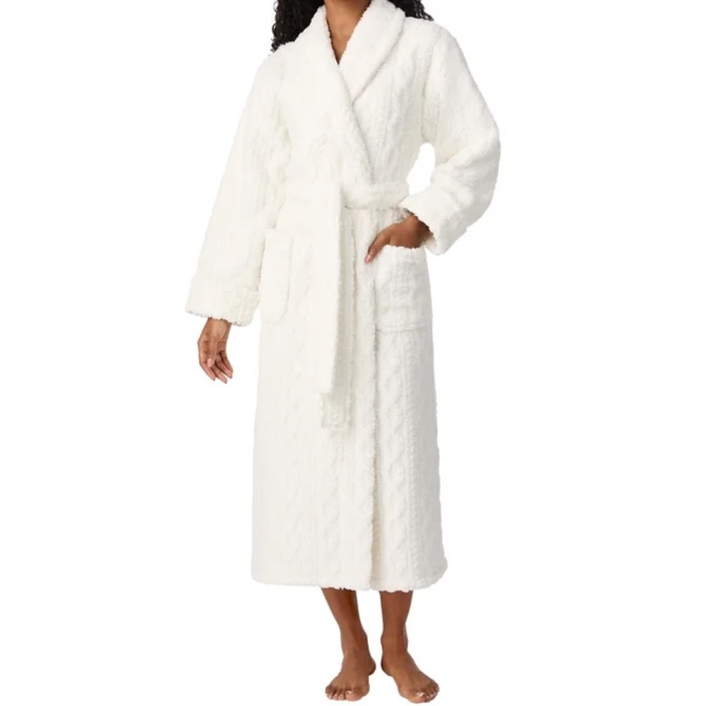 Luxurious Room Service Women's Cozy Robe, Ivory, XS - NWT